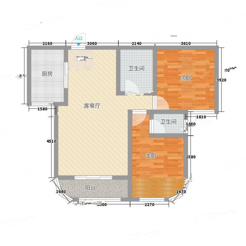 明烨凤凰城2室0厅0卫103㎡户型图