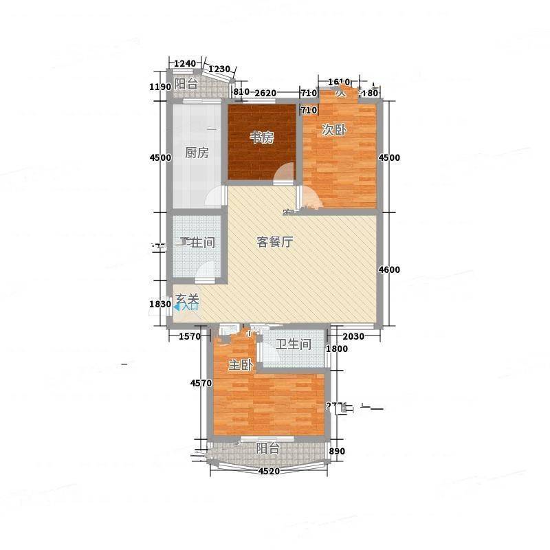 明烨凤凰城3室0厅0卫128㎡户型图
